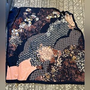 Large four feet by four feet Floral Patterned scarf